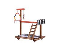 Support à oiseaux en bois pour perroquet, terrain de jeu, jouet à mâcher avec balançoire, perchoir pour canari (laiton)