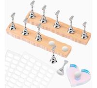 Support à ongles à presser pour peindre les ongles, support magnétique pour faux ongles, support à ongles en forme de cœur avec ruban adhésif double face, outils de nail art (bois B)
