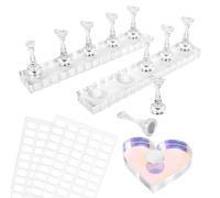 Support à ongles pour ongles à presser pour peindre les ongles, support magnétique pour faux ongles, support à ongles en forme de cœur avec ruban adhésif double face, outils de nail art