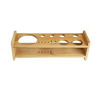Support à outils de barman - Support de rangement en bois avec plusieurs emplacements | Présentoir professionnel pour outils de boisson pour bar à domicile, station de mélange de cocktails, vitrine de
