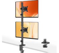 Support à Pile Verticale pour Deux écrans d'ordinateur de 17 à 32 Pouces, Bras Ecran PC Réglable en Hauteur, Inclinable et Pivotant, Charge Maximale de 9kg par Bras, VESA 75/100 mm.[S95]