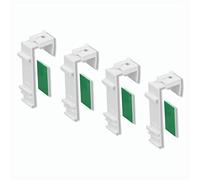 Support à Pince Long pour Stores enrouleurs Duo/Double/s avec Rail de Support en Tissu séparé - avec Patin adhésif - sans perçage - 2 Paire, 4 pièces - réglable - Couleur Blanc