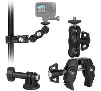 Support à Pince pour Appareil Photo,kit d'accessoires,tête à Bille à 360 °,Bras Magique,Photographie,Gratuit pour Moto,vélo,Miroir,GoPro,Akaso,DJI Insta360 Action Camera (RW9C-ECO)