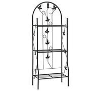vidaXL Support à plantes 3 niveaux 52x28x128 cm Fer Noir