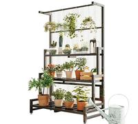 Support À Plantes À 3 Niveaux, Étagère D'Angle Haute Suspendue En Métal Pour Intérieur Et Extérieur, Support Pour Plantes, Pour Balcon, Jardin, Terrasse, Plusieurs Plantes, Noir, 80 X 40 X 160 Cm