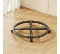 Support À Plantes avec roulettes, Support Intérieur et Extérieur | For Les Patios Extérieurs, Chariot À Plantes Robuste Antirouille, Résistant Au Gel et Au Soleil(Black,Round,30cm)