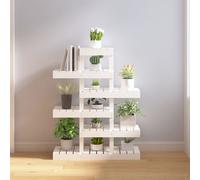 Vidaxl Support à Plantes Blanc 104,5x25x109,5 Cm Bois Massif De Pin