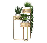 Support à plantes en métal à 3 niveaux - Étagère décorative à plusieurs niveaux pour fleurs et jardinières d'intérieur/extérieur - Idéal pour les pots, les plantes, les herbes aromatiques et la d