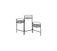 The home deco factory Porte-plantes 3 niveaux «Éventail» 66 cm Noir