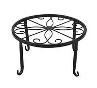 Support à Plantes Noir à Une Seule Couche en Fer, Conteneur Bas pour Jardin D'intérieur