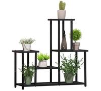 Support à plantes - Outsunny - 4 niveaux - pour intérieur et extérieur - en métal - noir