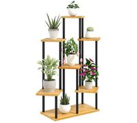 Support à plantes - Outsunny - 7 niveaux - pour intérieur et extérieur - étagère plante en acier et bois - bois naturel