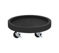 Support à plantes rond à roulettes - Gris et noir - Chariot pour plantes d'intérieur/extérieur, support à roulettes pour pots de fleurs, support pour soucoupe avec frein pour plus de stabili