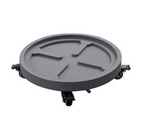 Support à plantes rond robuste de 28 cm avec roulettes - Chariot porte-pots de fleurs roulant, soucoupe mobile et résistante pour un déplacement facile, support universel pour pots de fleurs - Gris
