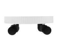 Support à Plantes Roulant Rond avec Roues, Plastique Blanc pour Jardin