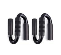 Support à Pompes en S pour Entraînement Abdominal, Acier Titane | Poignées en Mousse Confortables, Usage Maison et Salle, Appui Stable pour Mains et Poignets, Noir