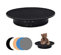 Support à présentoir rotatif motorisé, plateau tournant électrique de 19,99 cm Plateau à gâteau rotatif à base électrique Support de présentoir rotatif avec 5 arrière-plans en PVC Capacité de 7,98 kg