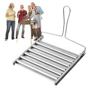 Support à rouleaux de saucisses pour barbecue - Grille pliable en acier inoxydable, outil de cuisson facile à nettoyer | Accessoire de cuisine en plein air pour pique-nique, camping, fête