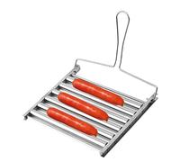 Support à rouleaux pour chien - Rouleau de barbecue à saucisses - Rouleau de hot-dog pliable - Barbecue Hot Dog - Griller à saucisses en acier inoxydable, panier à rouleaux pour hot dog pour barbecue