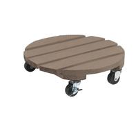 Support à roulettes bois ""Flora Roll Color"" - Taupe - 30 cm