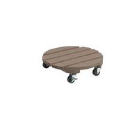 Support à roulettes bois "Flora Roll Color" - Taupe - 30 cm