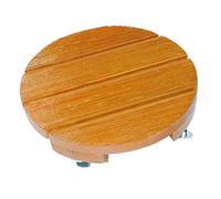 Support à roulettes bois rond "Flora Roll Lasure" - 50 cm
