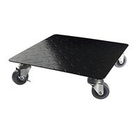 Support à roulettes carré Flora Roll Factory en métal pour Plantes - 0,30 x 0,30 m - Noir