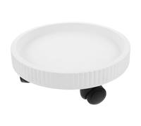 Support à Roulettes pour Pots de Fleurs, Base Ronde Blanche en Plastique | Plateau Surélevé, Déplacement Facile, pour Bac et Pot de Fleurs, Usage Sol ou Pelouse