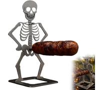 Support à saucisses Halloween Cowboy, Support à hot-dogs squelette cowboy amusant, Support à saucisses en acier inoxydable pour barbecue, feu de camp, outil de barbecue réutilisable et portable (#B)
