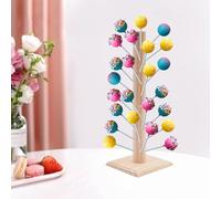 Support à sucettes, en bois, avec 61 trous, amovible, pour mariage, anniversaire, kiosque, table de dessert, log, couleur : 40,5 x 14,7 x 14,7 cm