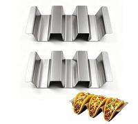 Support à Tacos Acier Inoxydable, Supports pour Tacos Outil De Gadget Cuisine pour Plateaux Sandwichs, Contenants Saucisses, Supports Aliments Mexicains, Les Fêtes Famille D'enfants, 2 Pezzi