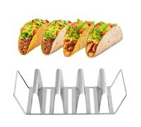 Support à tacos en acier inoxydable, coque en acier inoxydable, passe au lave-vaisselle et au micro-ondes pour sandwichs, hot-dogs, gaufres, sushis