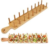 Support à tacos en bois pour tacos, jusqu'à 8 tacos chacun, pour servir des aliments souples et durs