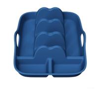 Support à tacos en silicone antidérapant avec bol à tremper, compatible avec les tacos fermes et doux, passe au lave-vaisselle et au micro-ondes, créé pour maintenir les tacos sécurisés (bleu foncé)