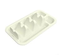 Support à tacos en silicone avec trois séparateurs pour servir le désordre et le rangement pratique des condiments, parfait pour toutes les occasions (blanc)