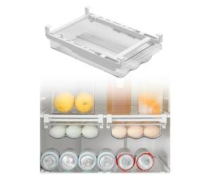 Support à œufs à tiroirs pour réfrigérateur，roulement automatique | Porte-œufs suspendu sous étagère, 18 œufs, pour œufs de poule et de cane(3pack)