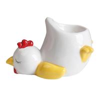 Support à œufs - Adorable coquetier en céramique avec motif de poulet/canard - Présentoir amusant pour la cuisine