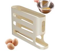 Support à œufs - Distributeur d'œufs inclinable à 4 niveaux - Organisateur automatique à roulettes - Bac de rangement pour plan de travail de cuisine, garde-manger, réfrigérateur empilable