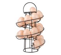 Support à œufs - Distributeur en spirale moderne et de luxe - Organisateur de rangement d’œufs de poule en fil métallique autoportant pour les comptoirs de cuisine - Noir