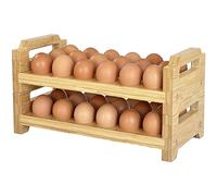 Support à œufs en bambou - Design empilable pour 36 œufs | Plateau à œufs frais de la ferme | Organiseur de comptoir de cuisine en bois | Convient aux œufs de caille, canard, dinde et de poulet
