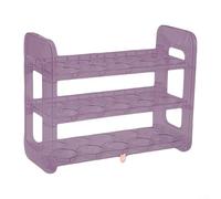 Support à œufs pour réfrigérateur à 3 niveaux - Design transparent - Peut contenir 30 œufs (violet)