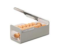 Support à œufs pour réfrigérateur - Organiseur de réfrigérateur transparent à 2 niveaux - Boîte de rangement peu encombrante - Support à œufs amovible pour la cuisine - Peut contenir 24 à 28 œufs