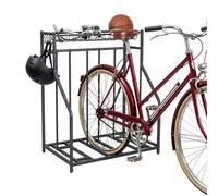 Support à vélos Relaxdays, 3 vélos, largeur pneus réglable, panier & crochets, modulable, anthracite