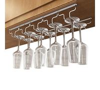 Support À Verre Vin Inversé, Porte-Verres À Pied Suspendu Avec 3/4/5/6/7/8 Rails, Wine Glass Holder, Porte-Verres Stemware Pour Armoires À Vin, Bars, Cuisines ( Row : 5Row , Size : Width: 22.5cm )