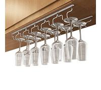 Support À Verre Vin Inversé, Porte-Verres À Pied Suspendu Avec 3/4/5/6/7/8 Rails, Wine Glass Holder, Porte-Verres Stemware Pour Armoires À Vin, Bars, Cuisines ( Row : 6Row , Size : Width: 22.5cm )