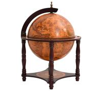 vidaXL Support à vin bar en forme de globe Marron Bois d'eucalyptus massif