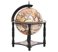 vidaXL Support à vin bar forme globe Noir Bois d'eucalyptus massif Noir G
