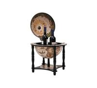 vidaXL Support à vin bar en forme de globe – Noir – Bois d'eucalyptus massif