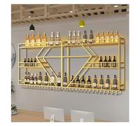 Support à vin en métal Mural, étagères de Bar murales avec lumière LED, Grande étagère d’Affichage de Bar à liqueurs à 3 Niveaux, Armoire de Bar Murale avec Rangement en Verre, pour la décor
