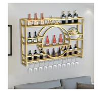 Support à vin en métal Mural, étagères de Bar murales pour Bouteilles d’Alcool avec lumière LED, présentoir de Stockage de vin avec Support en Verre, étagère à vin Murale pour la Maison, Bar